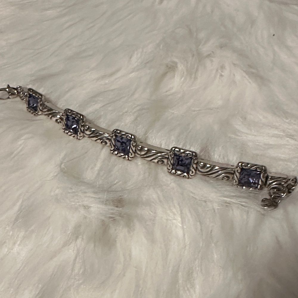 Brighton Silver Bracelet with Purple Accents